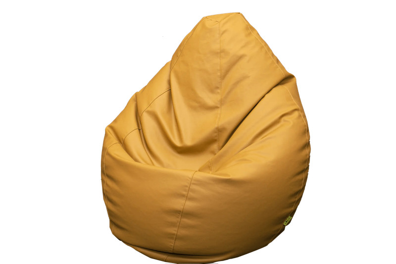 Lazy Panda Handmade Leather Bean Bags XL - Gold - مقعد جلدي